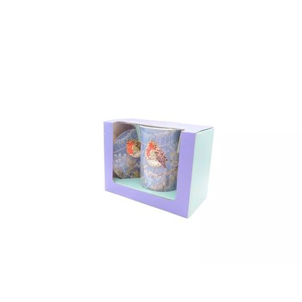 Robin Mug & Coaster Set Boxed Ceramic Gift Tableware Christmas 10.5 CM Drink