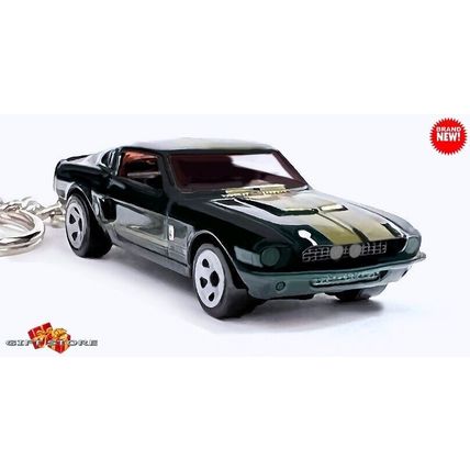 RARE KEYCHAIN GREEN 67 FORD SHELBY MUSTANG GT500 & KR 68 COBRA NICE GIFT