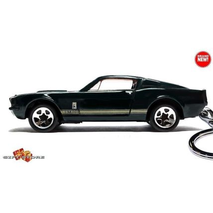 RARE KEYCHAIN GREEN 67 FORD SHELBY MUSTANG GT500 & KR 68 COBRA NICE GIFT