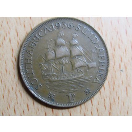 South Africa 1936 1d Penny Coin