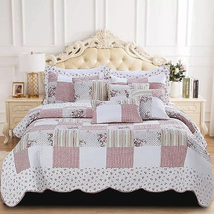 3 PCS Patchwork Bedspread Quilted Bed Throw Set - Single Bed (Maison)