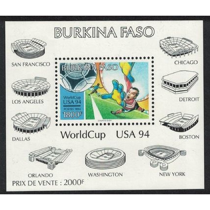 Burkina Faso World Cup Football Championship USA MS 1994 MNH SG#MS1080