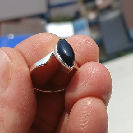 Minimalist Black Onyx silver Ring, Sterling Silver Ring, Gift, black Onyx Gem