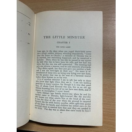 c1937 J M BARRIE "THE LITTLE MINISTER" FICTION VINTAGE HARDBACK BOOK (P3)