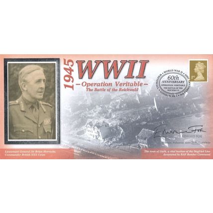 Operation Veritable Reichwald Battle WW2 Edward Fox Hand Signed Benham FDC