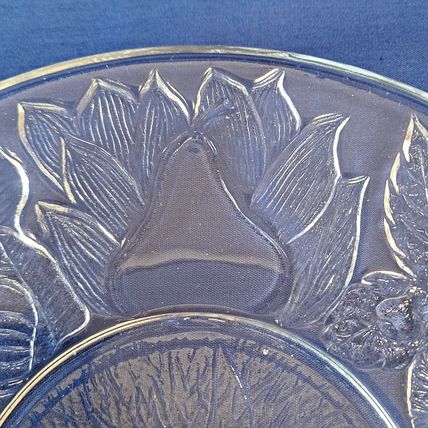 Vintage Lot 4 KIG Indonesia K126 CLEAR Fruit Glass SALAD Plates Bread & Butter