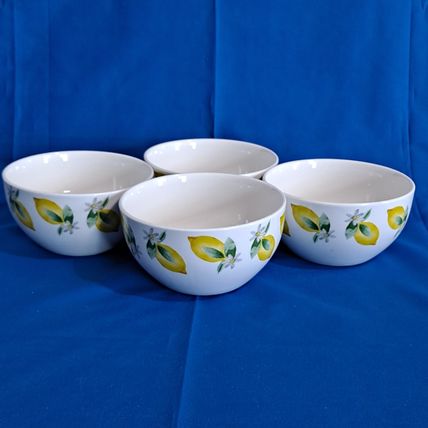 Lot 4 Royal Norfolk LEMON 6" SOUP BOWLS Cereal Citrus Fruit
