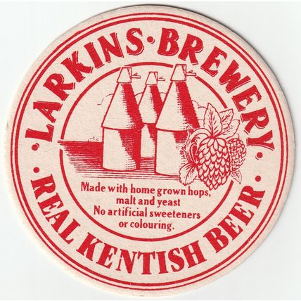 BEER MAT - LARKINS BREWERY - REAL KENTISH BEER - (Cat 001) - (1987)