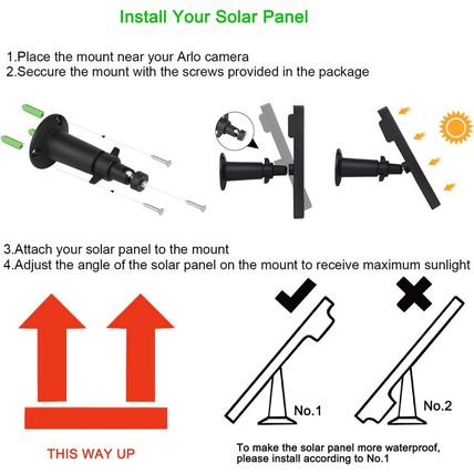 Itodos Solar Panel Works for Arlo Pro and Arlo Pro 2, 11.8Ft Outdoor Power Charg