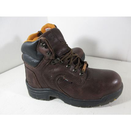 Timberland Pro Titan 6" Safety Toe Work Boots Dark Mocha Leather Size 6.5 Womens