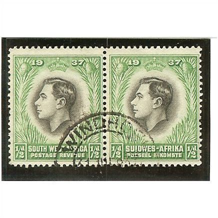 South West Africa KGVI 1937 Coronation ½d Black & Emerald Used SG 97