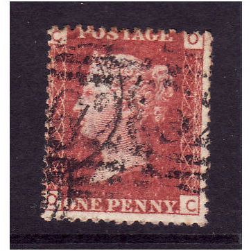 GREAT BRITAIN 1858-79 QV SG44 1d RED BROWN PLATE 111 LETTERED OC USED