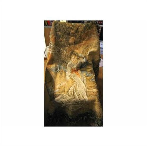 BEAUTIFUL LENA LIU ANGEL OF LIGHT & WHITE DOVES TAPESTRY THROW BLANKET 50" X 60"