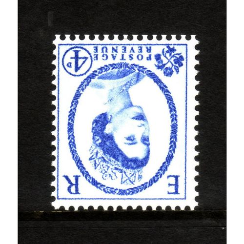 GREAT BRITAIN 1958 SG 576i 4d ULTRAMARINE WMK INVERTED M / MINT#2