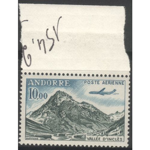 Andorra 1964 - 10f green and blue - Valee D'ingles - MNH