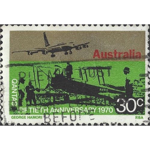 AUSTRALIA, AIR, Sunbeam Dyak and Boeing 707, green 1970, 30c