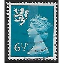 SG S23: 6½p. greenish blue Scotland Regional Stamp: Queen Elizabeth II.