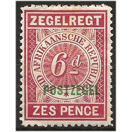 Transvaal 1895 SG215 6d Bright Rose Mounted Mint . .. .