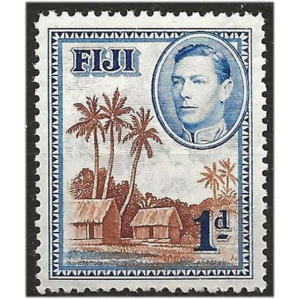 Fiji 1938 SG250 1d Brown & Blue Mounted Mint . .. .