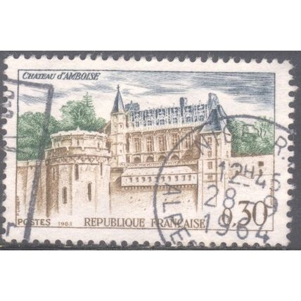 France 1963 - SG1619 - 30c ochre blue & green - Amboise Chateau - used