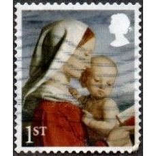 2017 Christmas 1st Value. Madonna & Child, Fine Used. Self Ad, Die Cut Off Paper