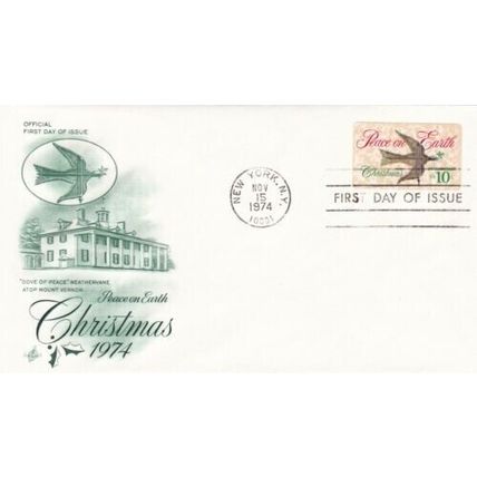 United States 1974 Christmas FDC New York cancel Unaddressed VGC