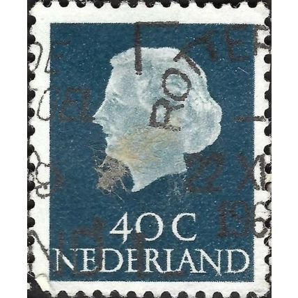 NETHERLANDS, Queen Juliana, grey-blue 1953, 40c