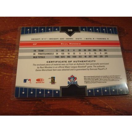 2005 Donruss, Game Used Jersey Patch, RAUL MONDESI, Blue Jays