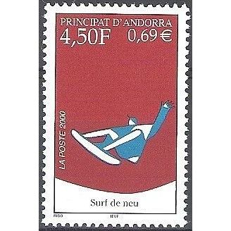 Andorre Français 2000 Michel 548 Neuf ** Cote (2008) 2.80 € Surf de Neige