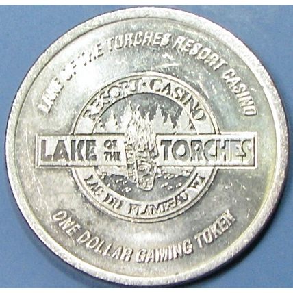 Lake Of The Torches. $1 Casino Token. Lac Du Flanbeau, WI. 18A.