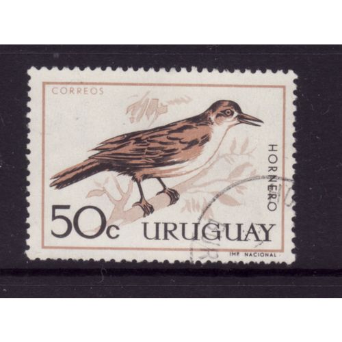 URUGUAY 1962 BIRDS SG 1206 50c RUFOUS HORNERO FINE USED #