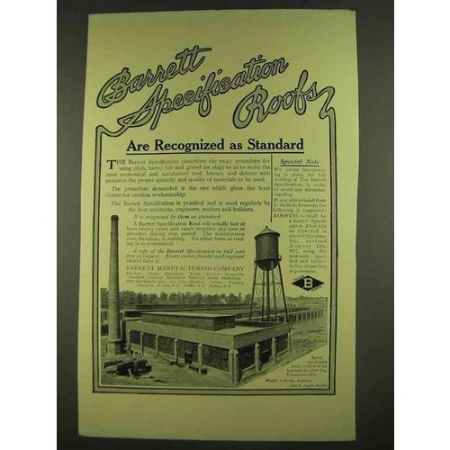 1913 Barrett Specifiation Roofs Ad - Are Recognized