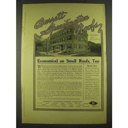 1913 Barrett Specifiation Roofs Ad - Economical
