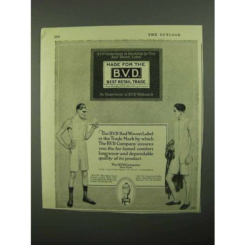 1922 BVD Underwear Ad - The Red Woven Label