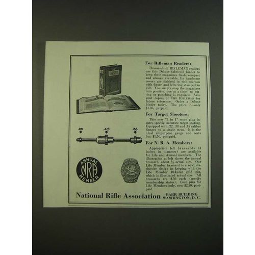 1938 NRA National Rifle Association Ad - For Rifleman Readers