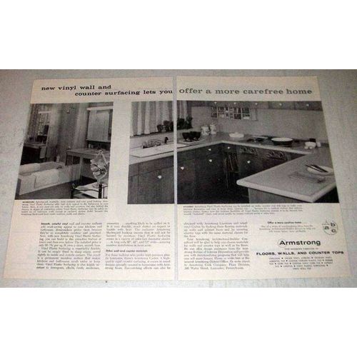 1958 Armstrong Vinyl Wall and Counter Surfacing Ad