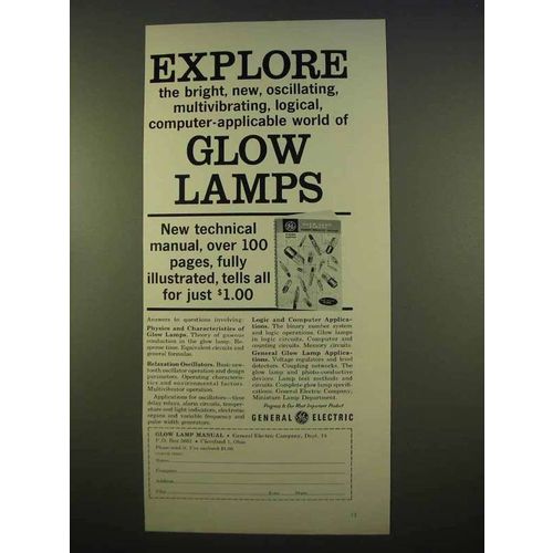 1963 General Electric Glow Lamps Ad - Explore
