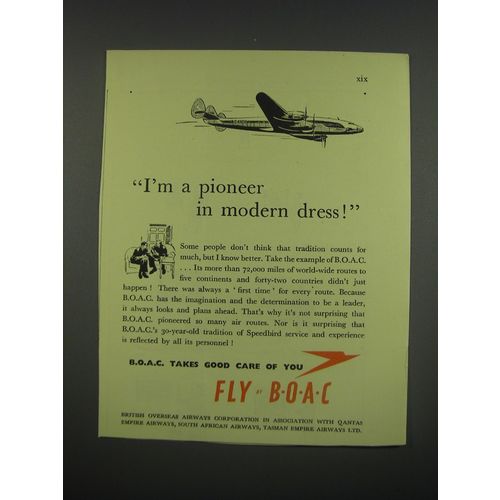 1949 BOAC British Overseas Airways Corporation Ad - I'm a pioneer