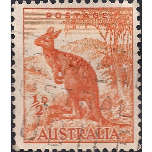 AUSTRALIA, MAMMALS, Red Kangaroo, orange 1949, ½d