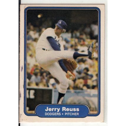 1982 Fleer baseball card 18 Jerry Reuss UER- Dodgers