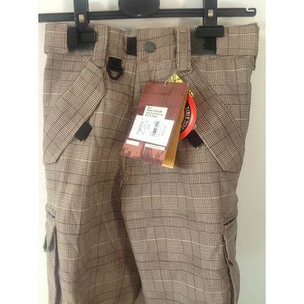 E408 BOYS BROWN WATERPROOF SKI TROUSERS 8YR XS RET £45 BNWT