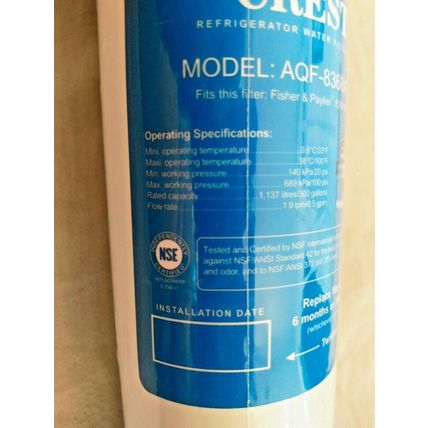 AQUACREST 836848 Refrigerator Water Filter