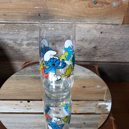 Brainy Smurf - 1982 Hardees Collectible Smurf Tumbler Water Glass