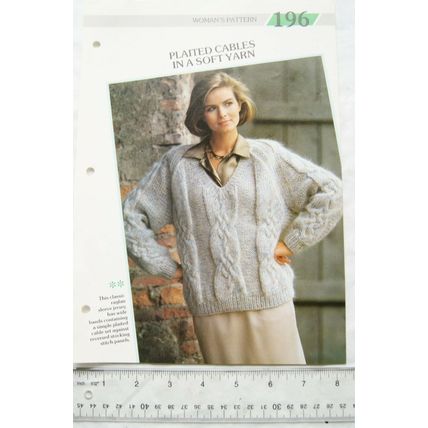 Woman's pattern 196 plaited cables in a soft yarn