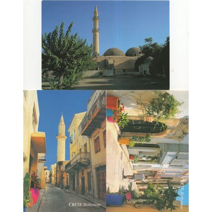 Crete Krete Rethymno Architecture 3x Postcard s