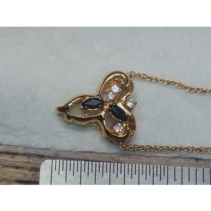 Vintage 14K GE BC Lind Pendant Necklace CZ crystal