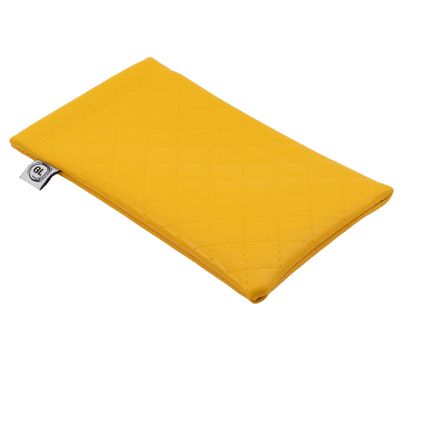 Faux Leather Snap Top Glasses Sunglasses Case Holder Pouch (Yellow)