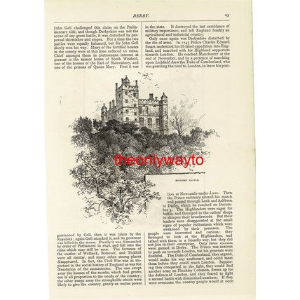 Bolsover Castle, Derbyshire (Dovedale, Reverse), Book Illustration (Print), 1890