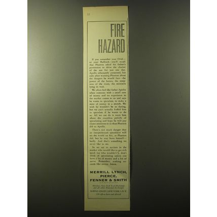 1960 Merrill Lynch Ad - Fire hazard