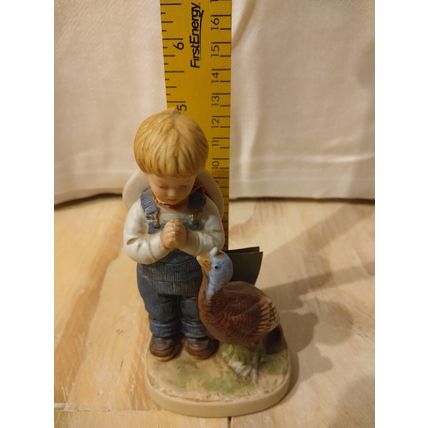 Denim Days By Homco Vintage 1985 Porcelain Figurine Boy A Time For Thanks